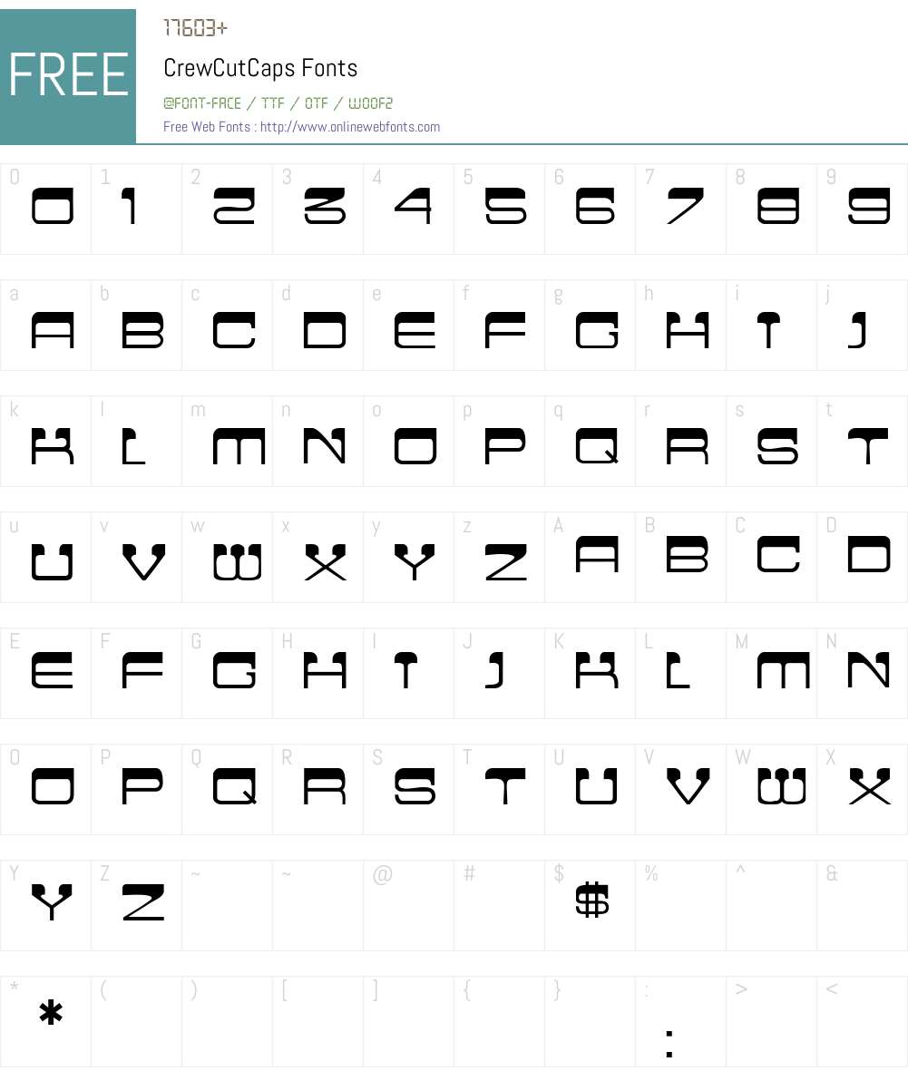CrewCutCaps Font Screenshots