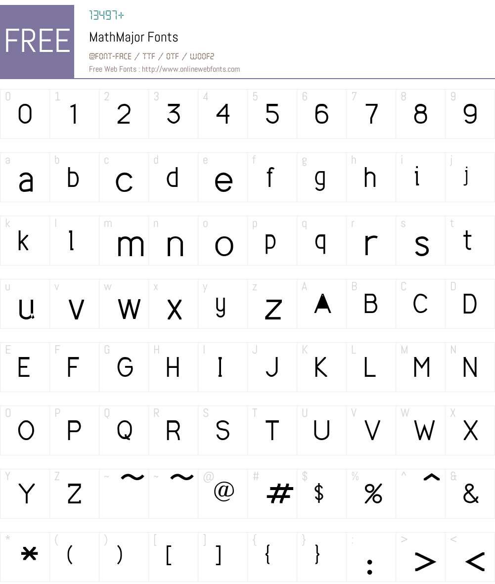 MathMajor Font Screenshots