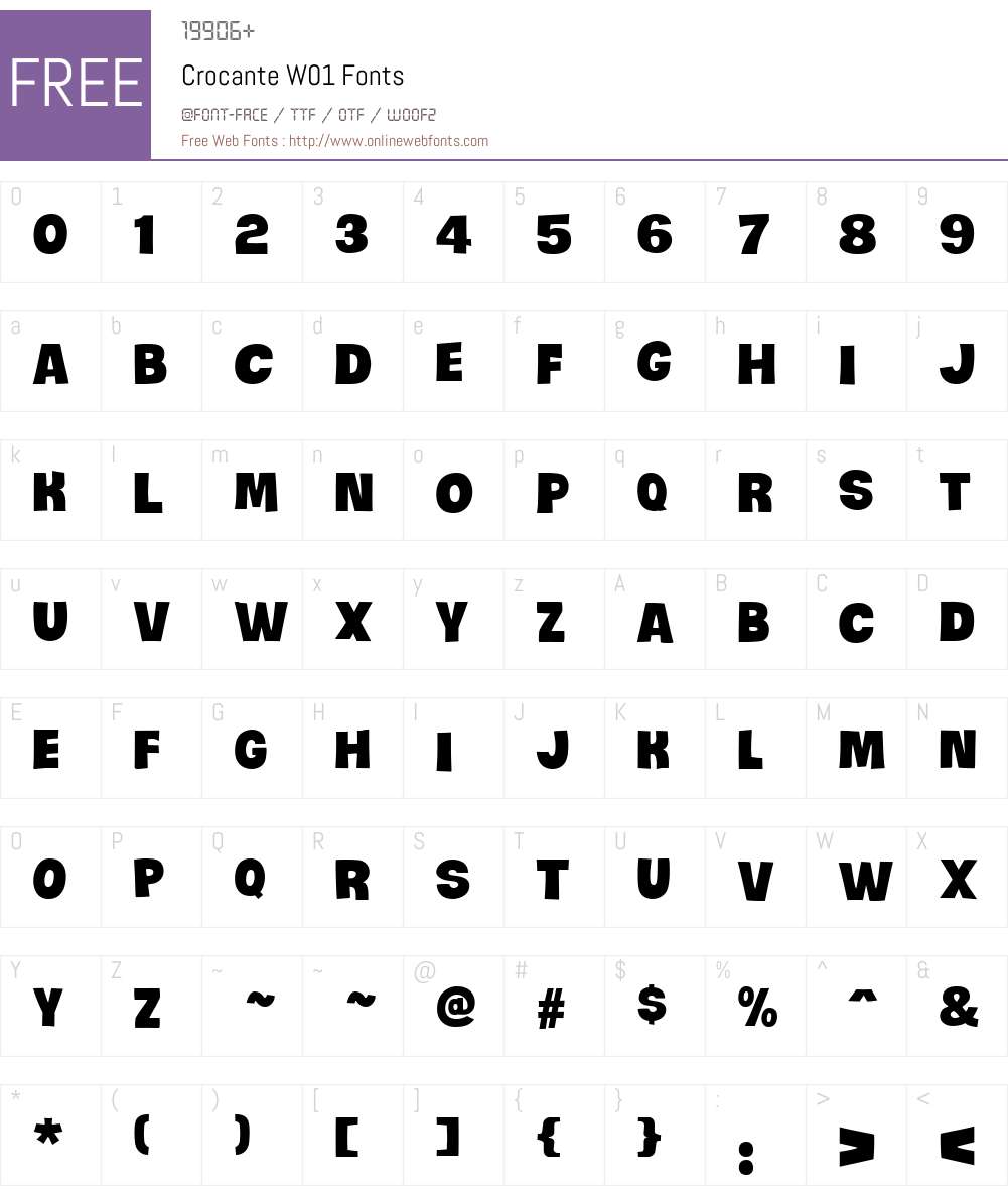 CrocanteW01 Font Screenshots