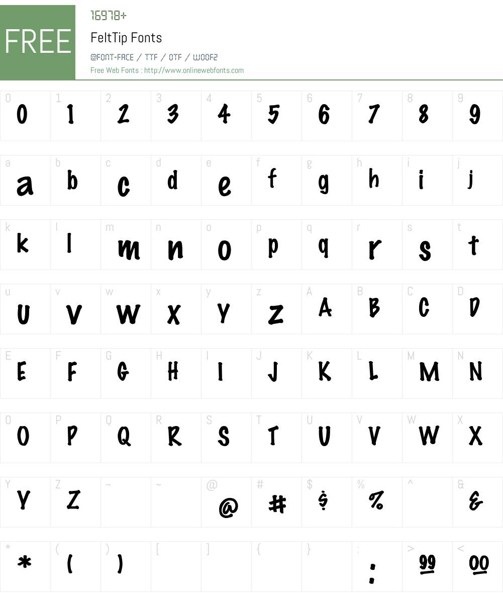 FeltTip Font Screenshots