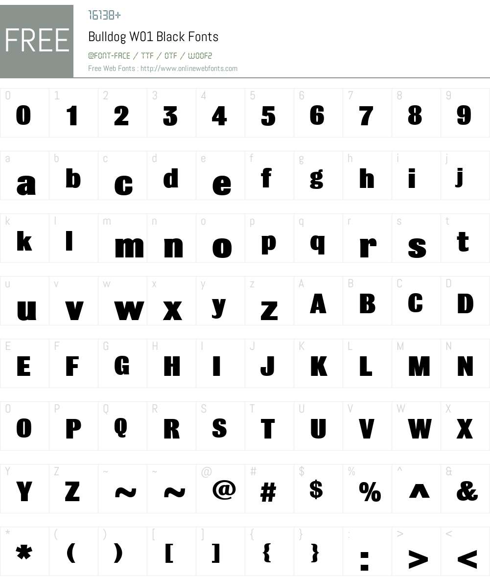 BulldogW01-Black Font Screenshots