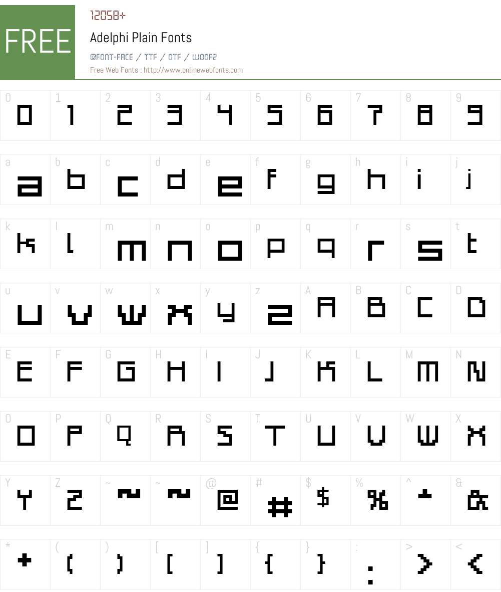 Adelphi Plain Font Screenshots