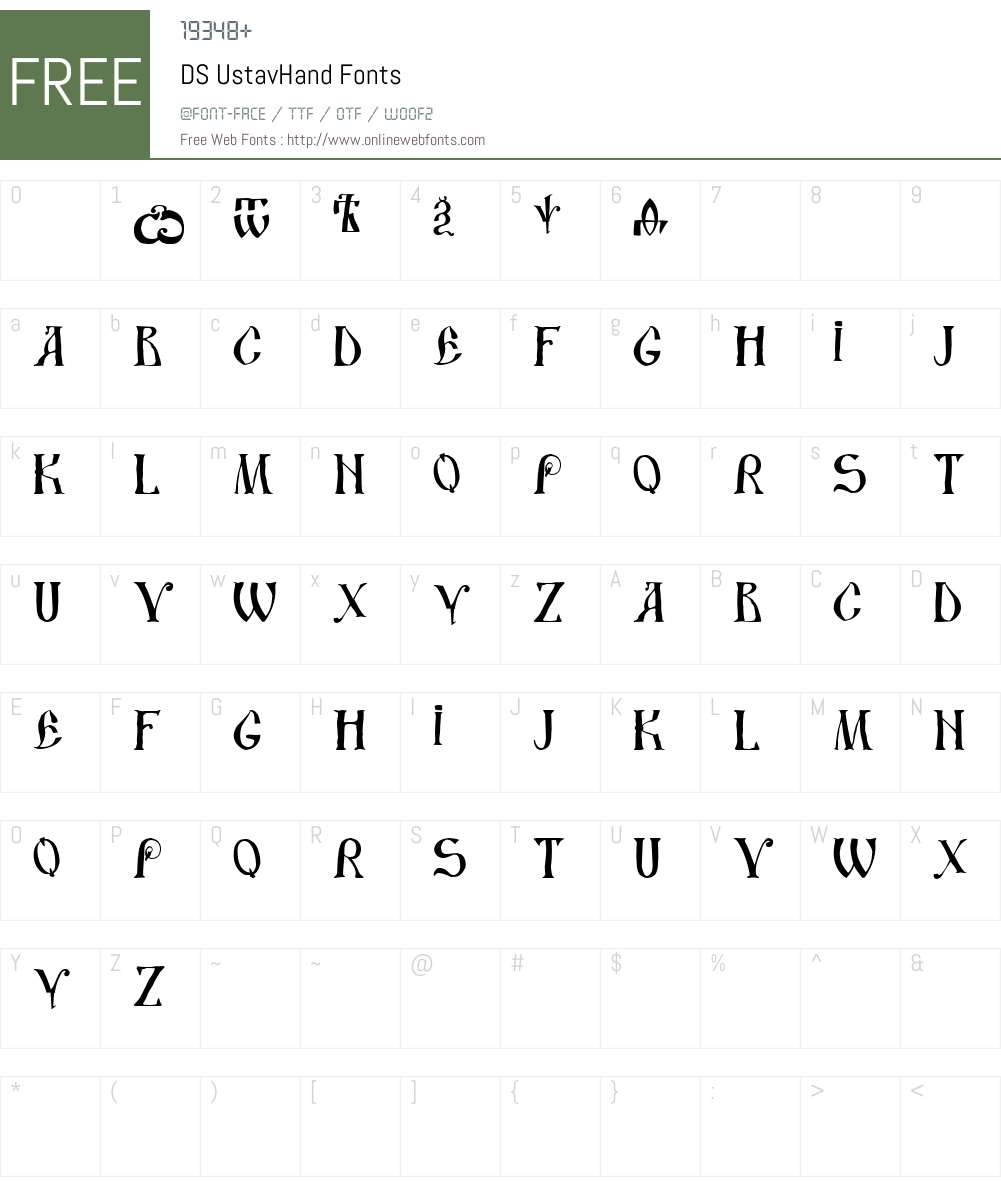 DS UstavHand Font Screenshots