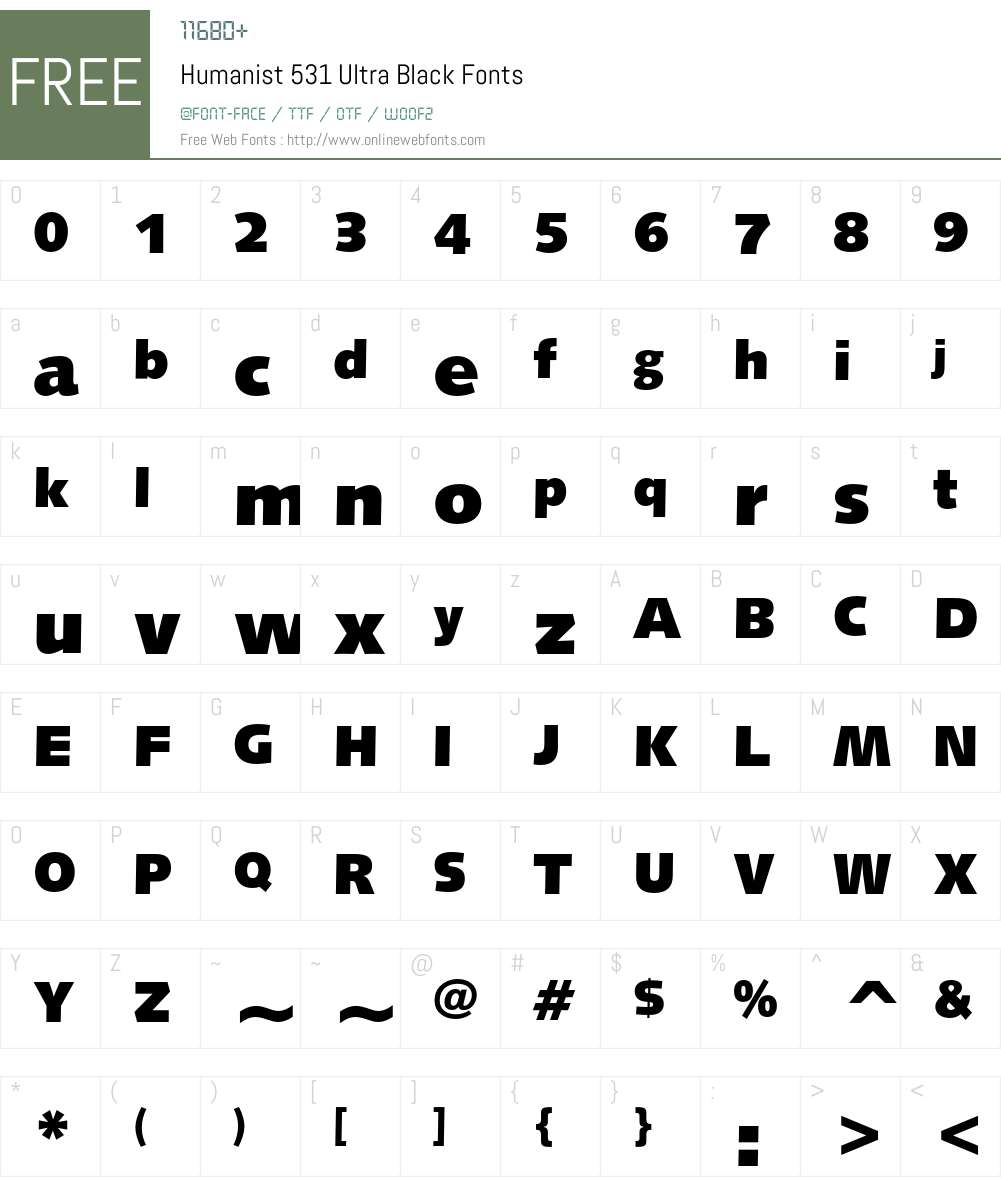 Humanist 531 Font Screenshots