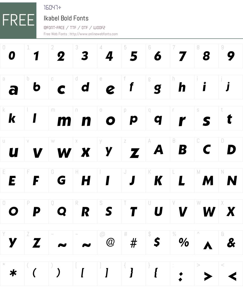 Ikabel Font Screenshots