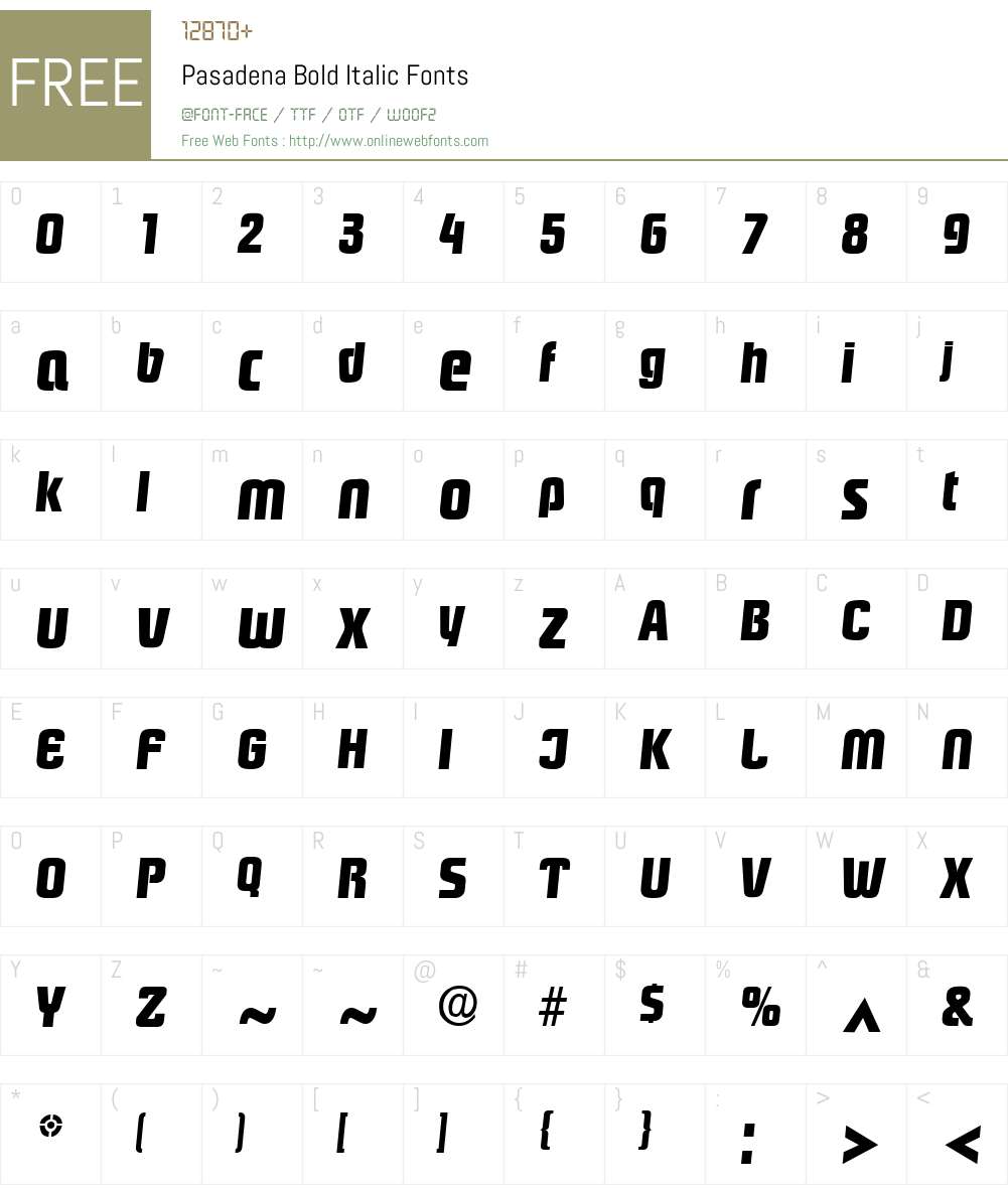Pasadena Font Screenshots