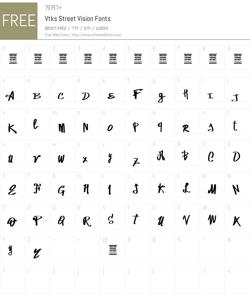 Vtks Street Vision Font Screenshots