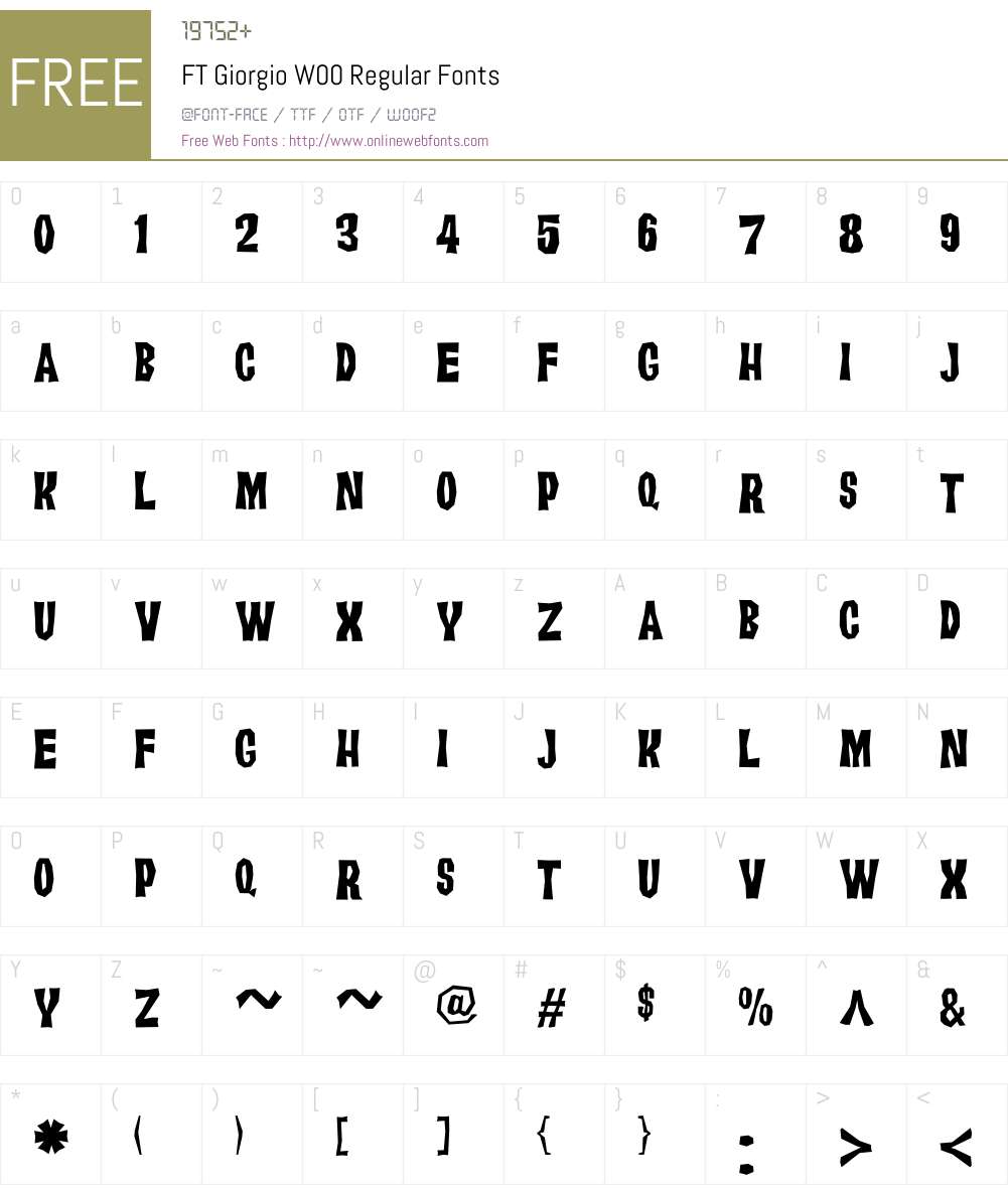 FTGiorgioW00-Regular Font Screenshots
