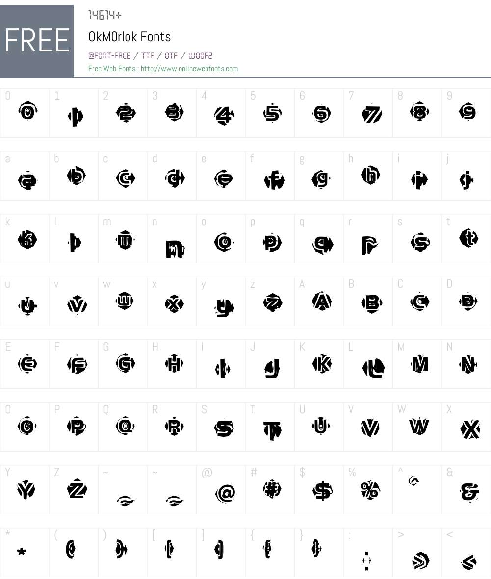 OakW00-MOrlok Font Screenshots