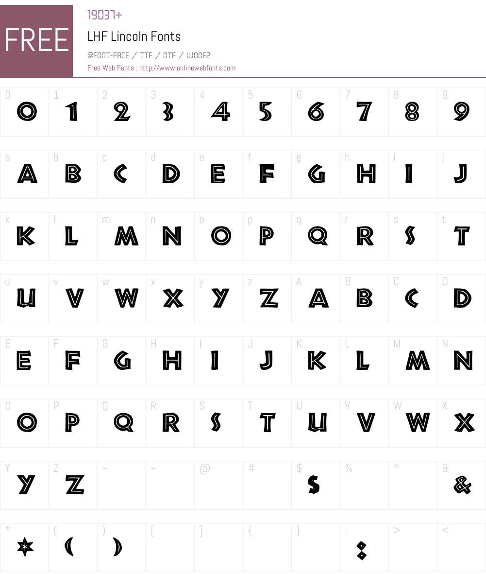 LHF Lincoln Font Screenshots