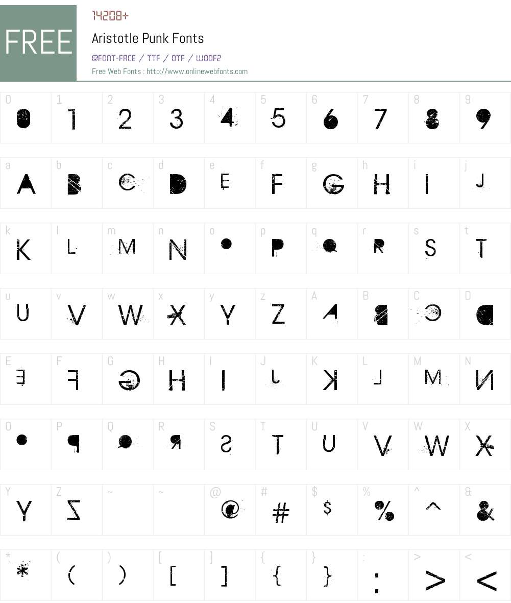 Aristotle Punk Font Screenshots