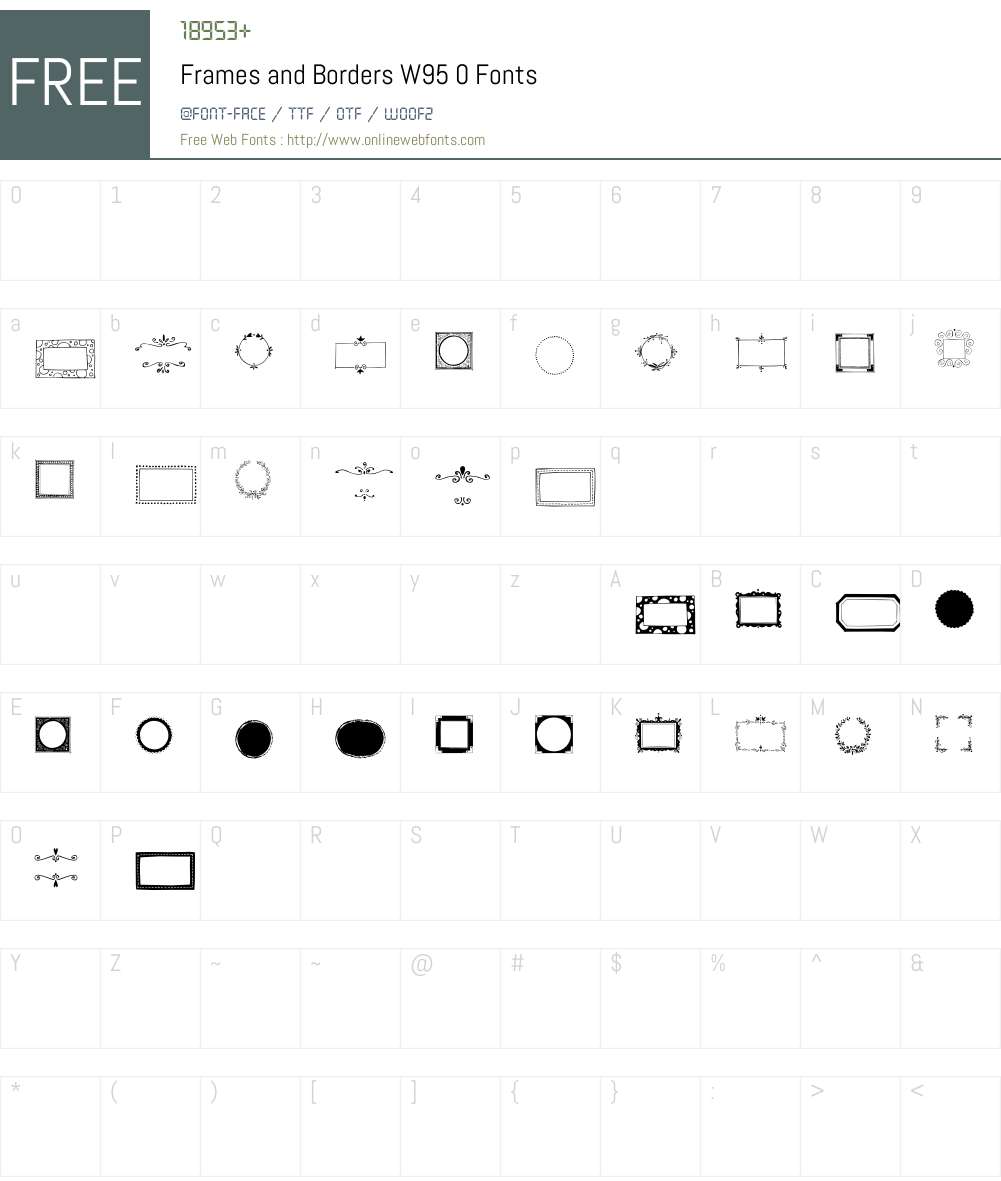 FramesandBordersW95-0 Font Screenshots