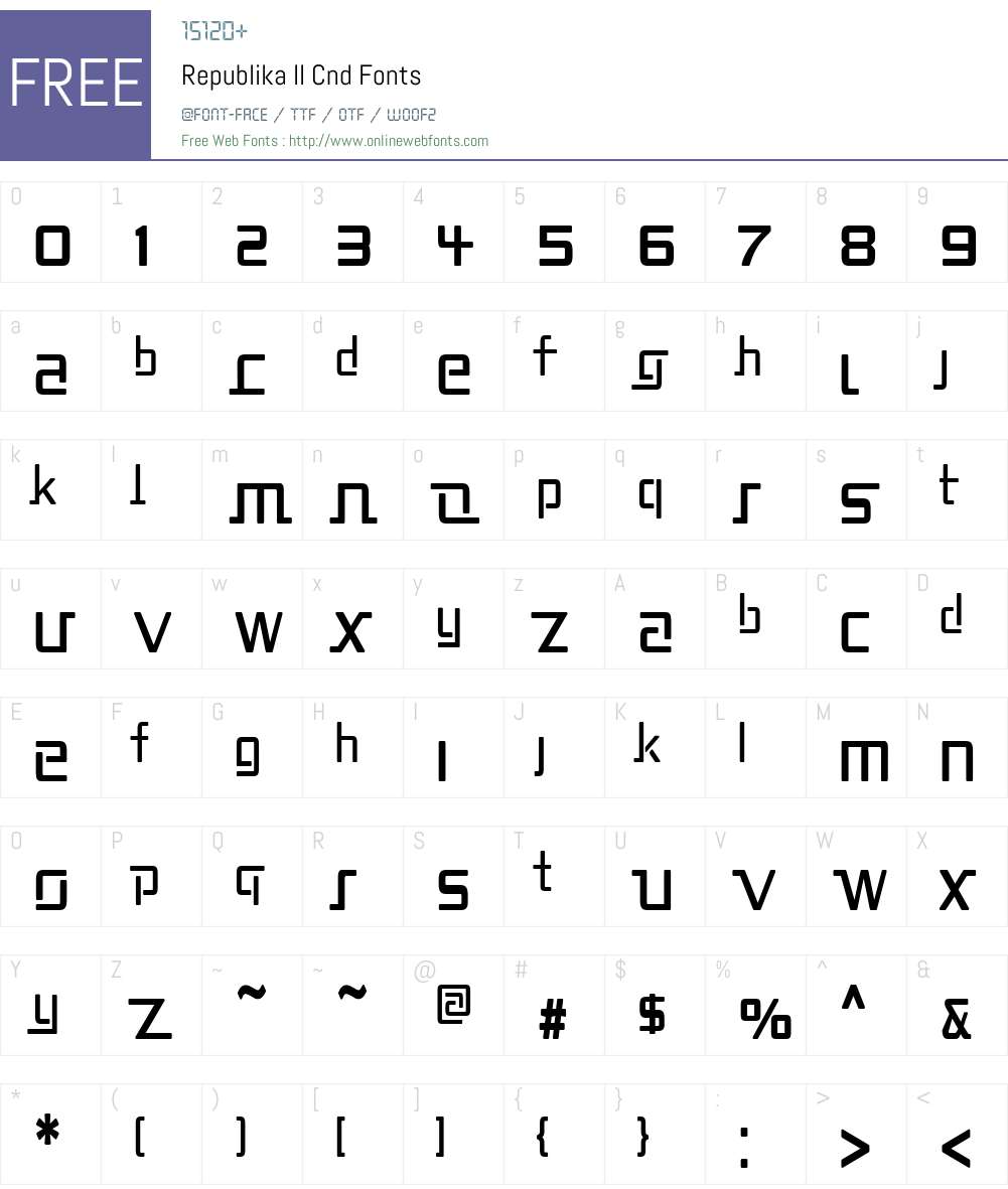 Republika II Cnd Font Screenshots