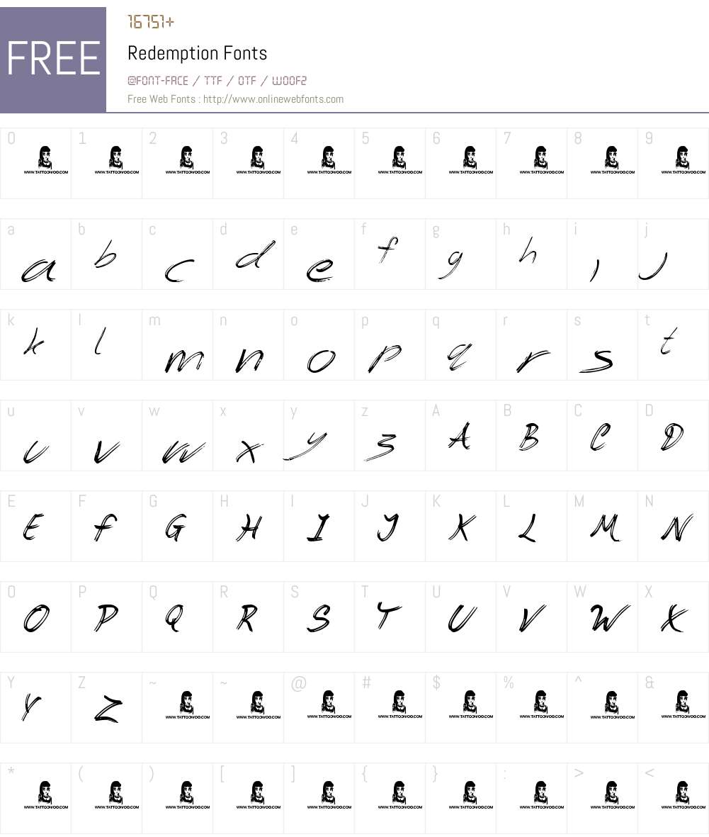 Redemption Font Screenshots
