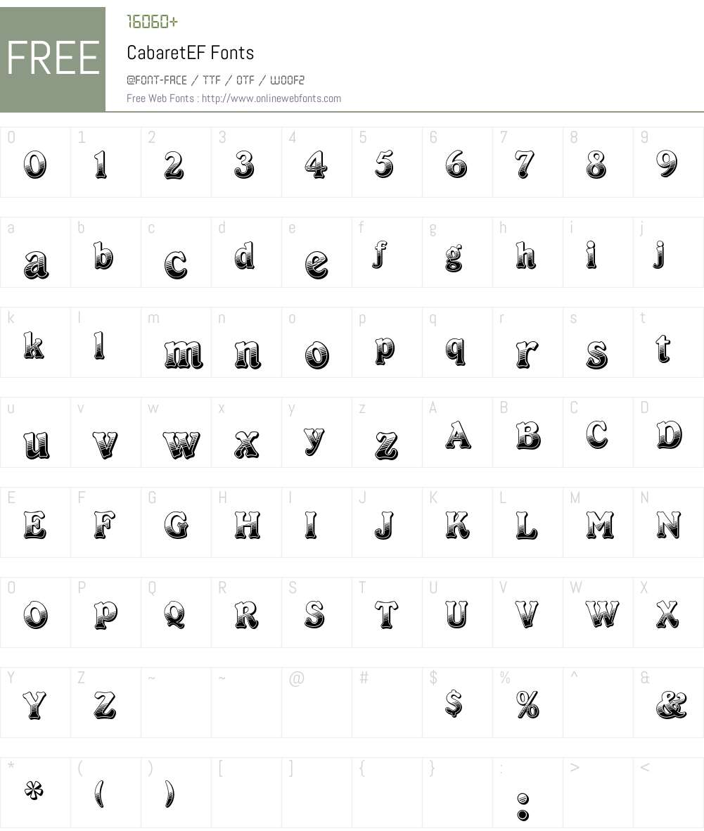 CabaretEF Font Screenshots