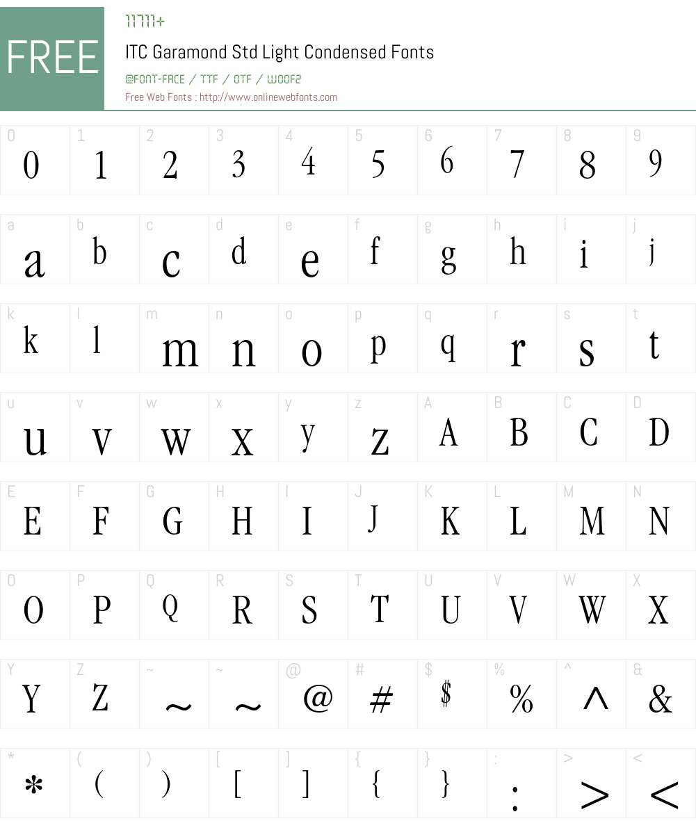 ITC Garamond Std Font Screenshots