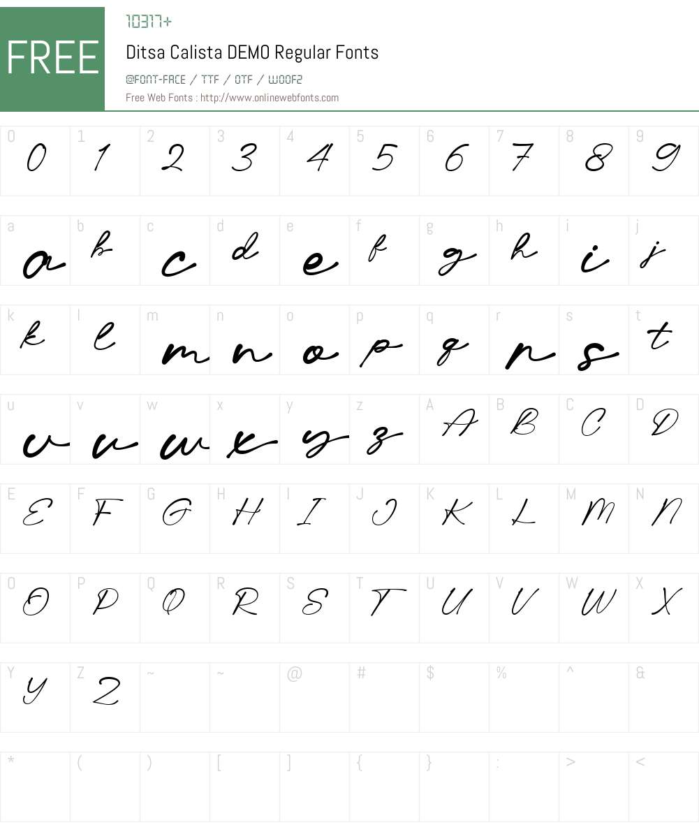 Ditsa Calista DEMO Regular 1.000 Fonts Free Download - OnlineWebFonts.COM