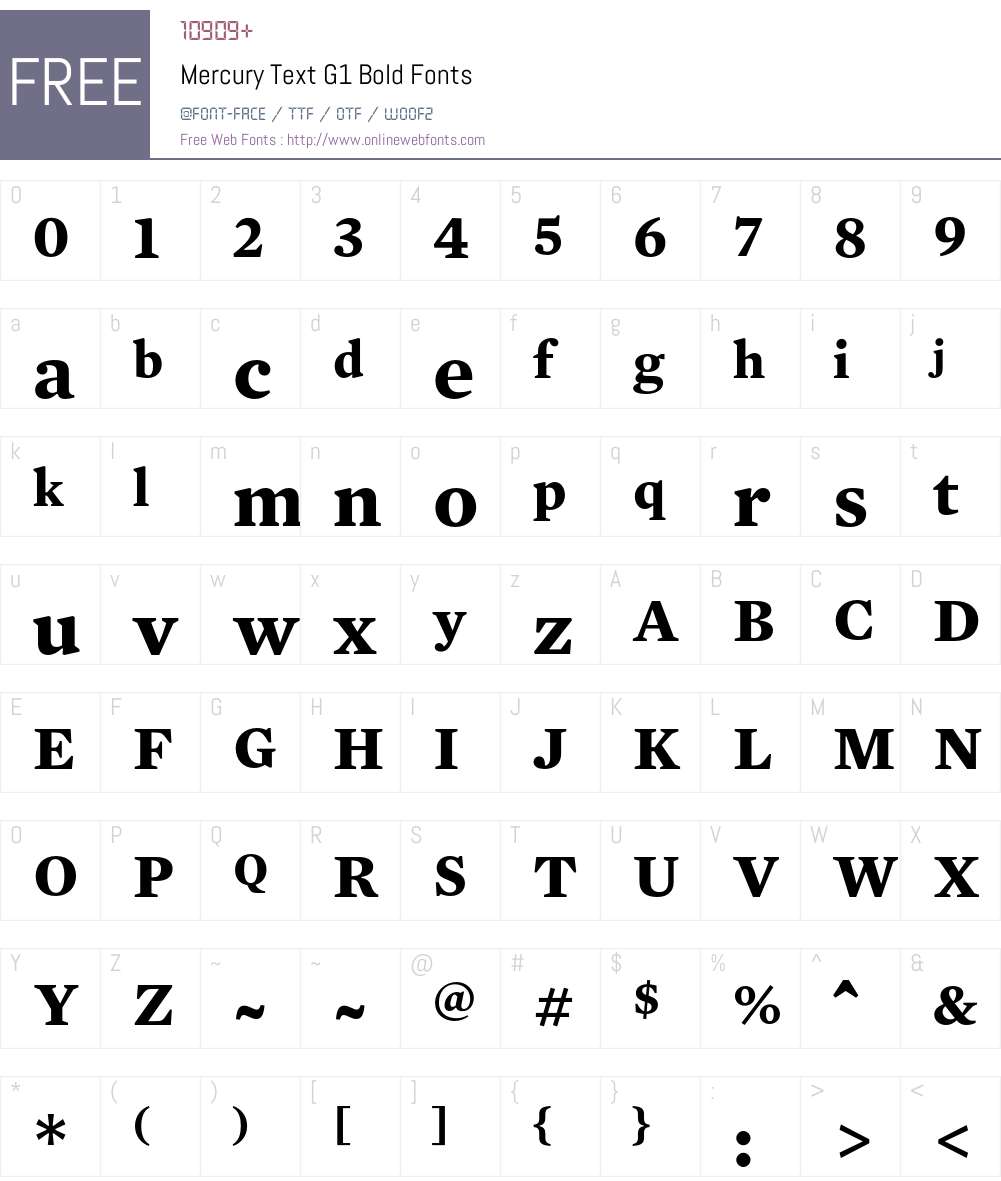 Mercury Text G1 Font Screenshots