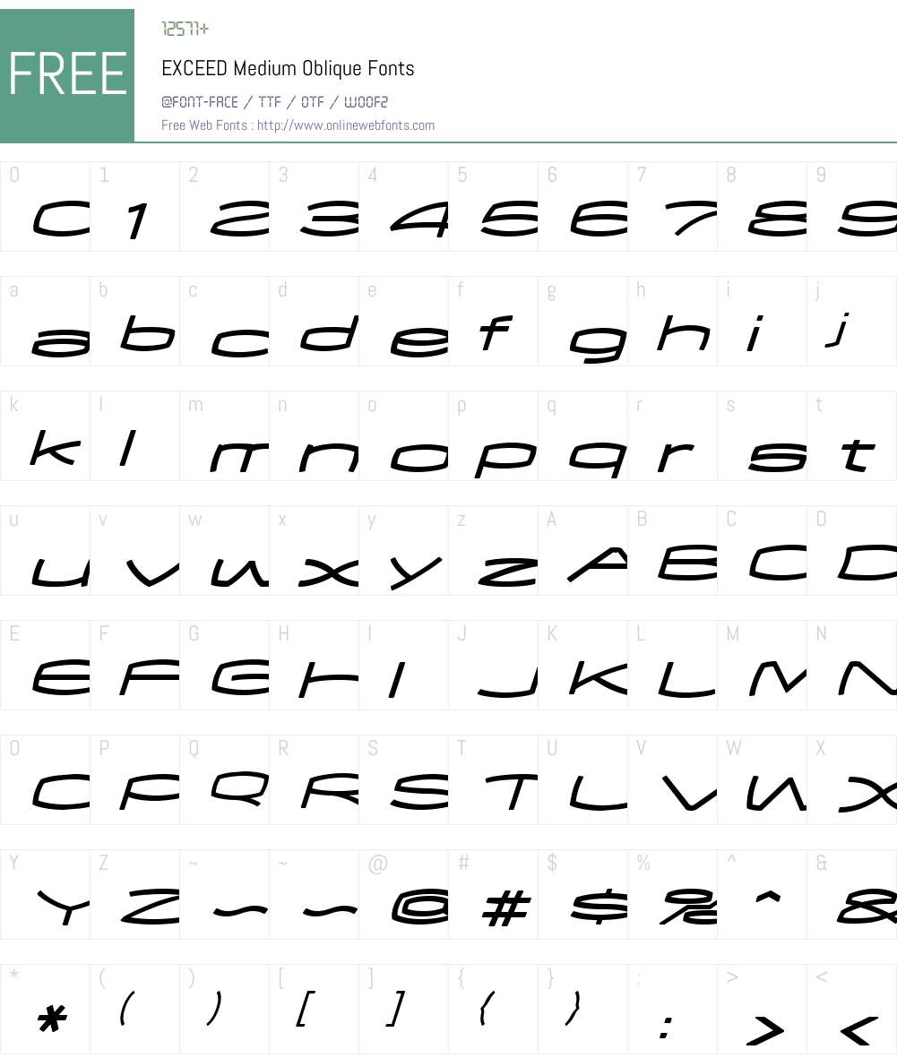 EXCEED Font Screenshots