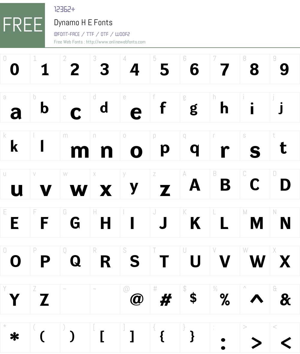 Dynamo RE Font Screenshots
