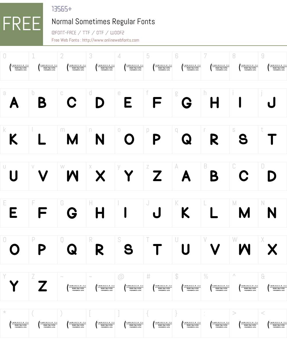 Normal Sometimes Font Screenshots