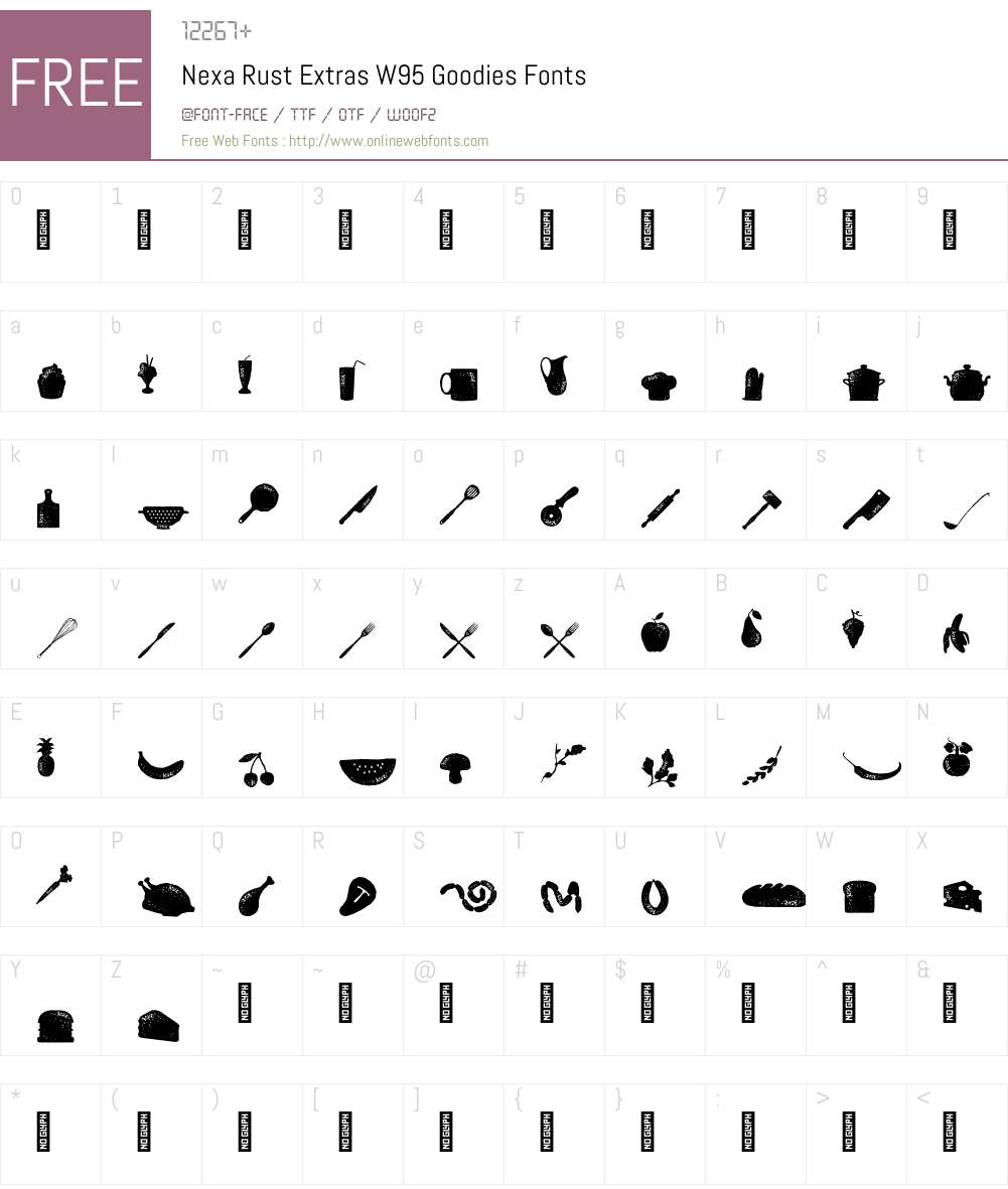 NexaRustExtrasW95-Goodies Font Screenshots