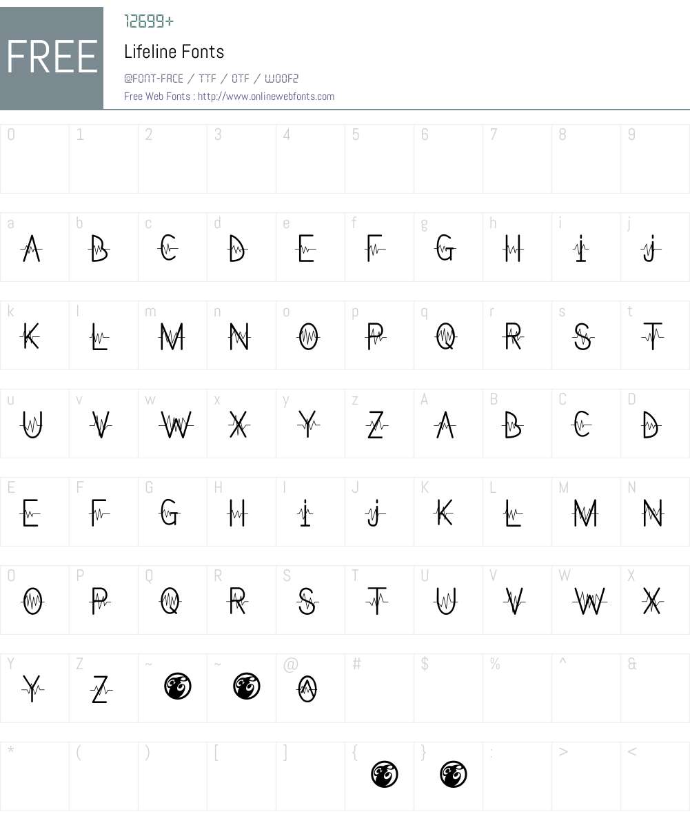 Lifeline Font Screenshots