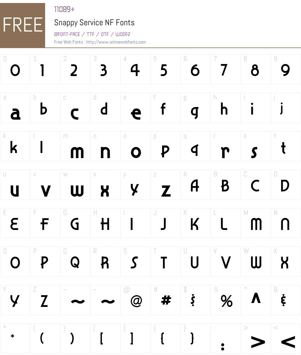 Snappy Service NF Font Screenshots