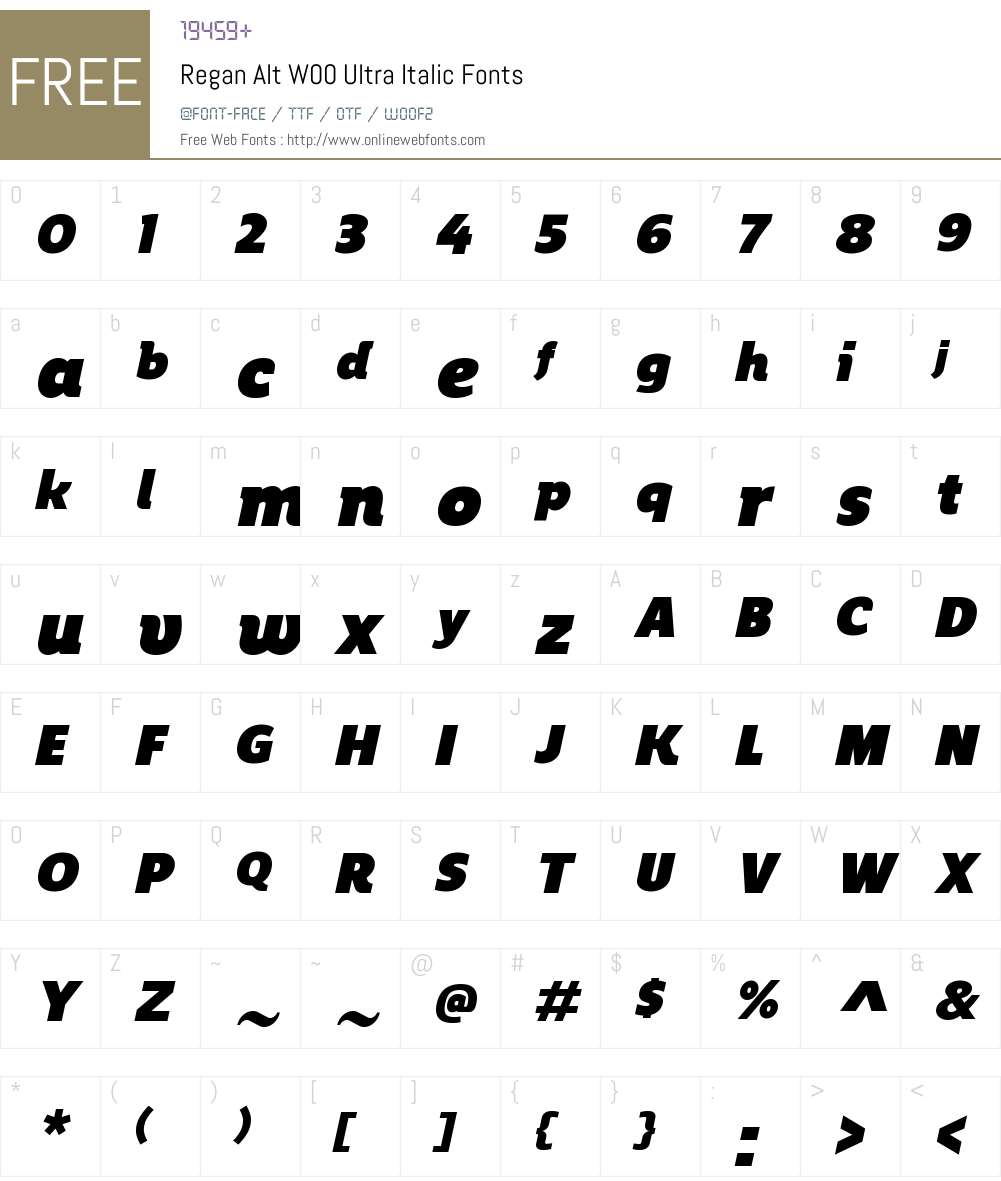ReganAltW00-UltraItalic Font Screenshots