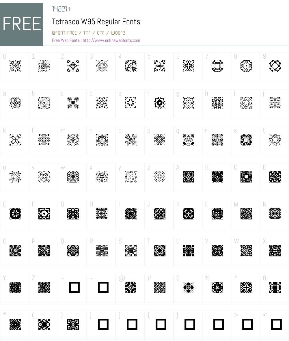 Tetrasco Font Screenshots