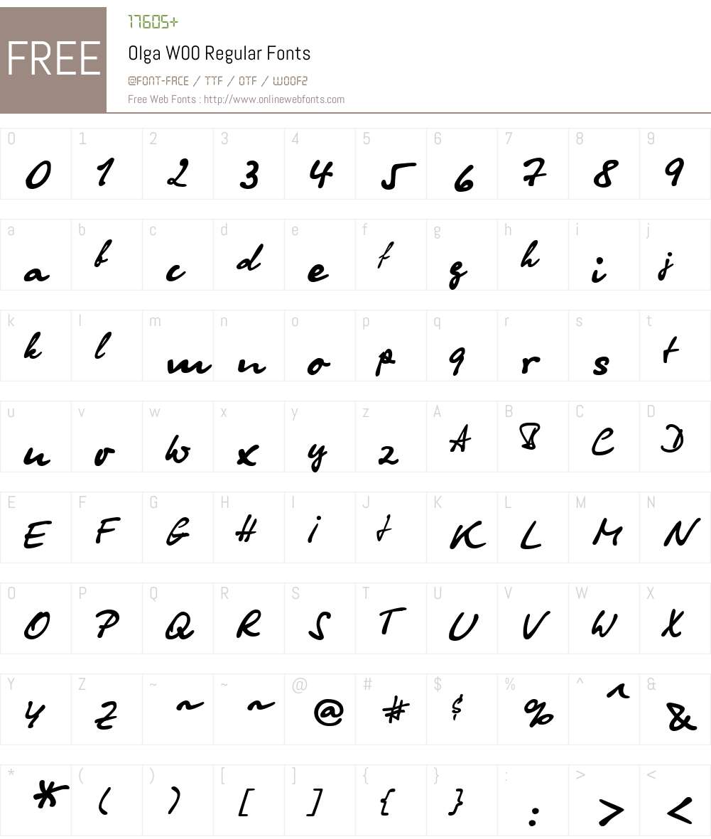 OlgaW00-Regular Font Screenshots