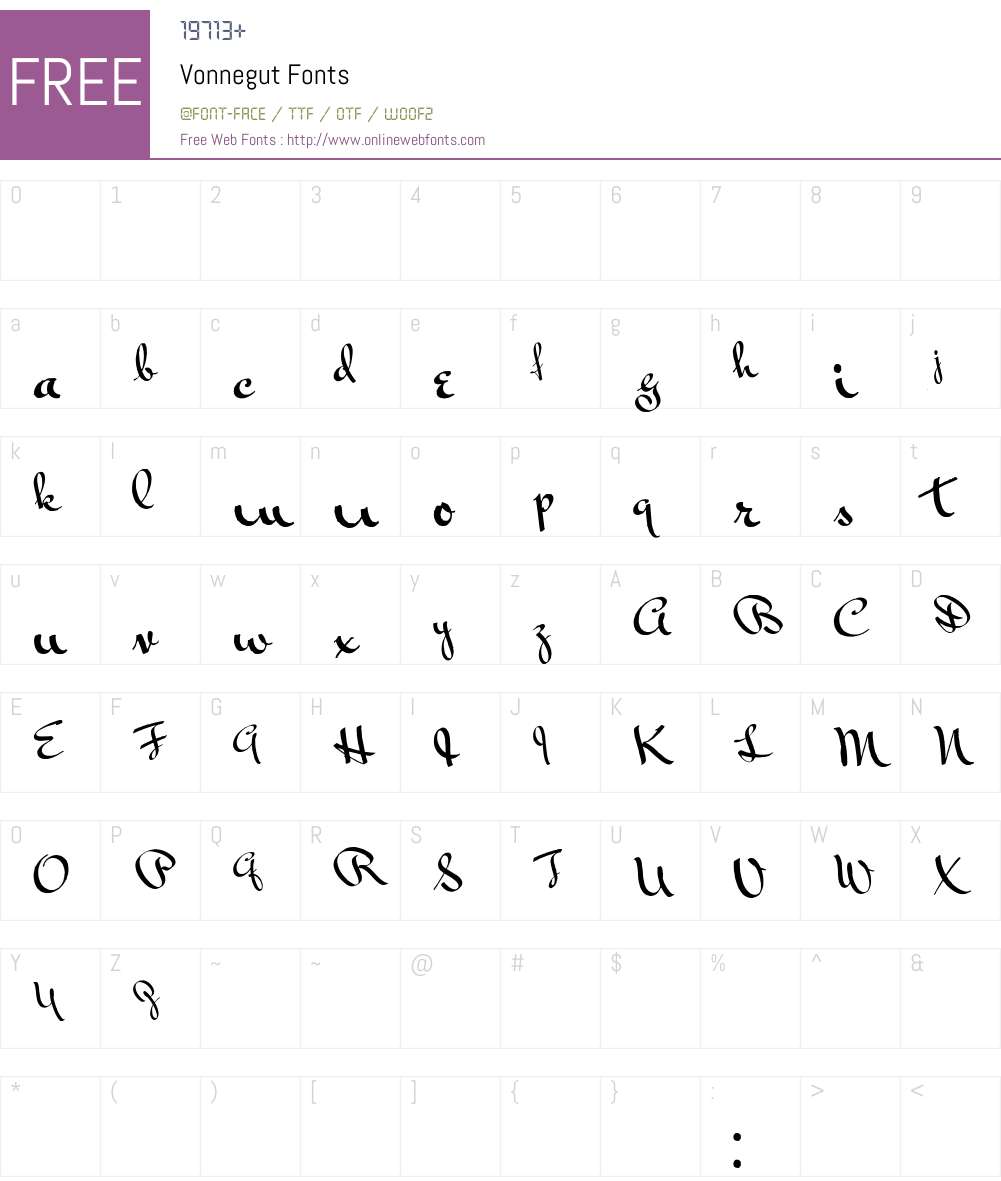 Vonnegut Font Screenshots
