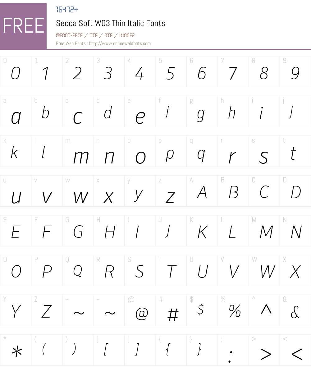 Secca Soft Font Screenshots