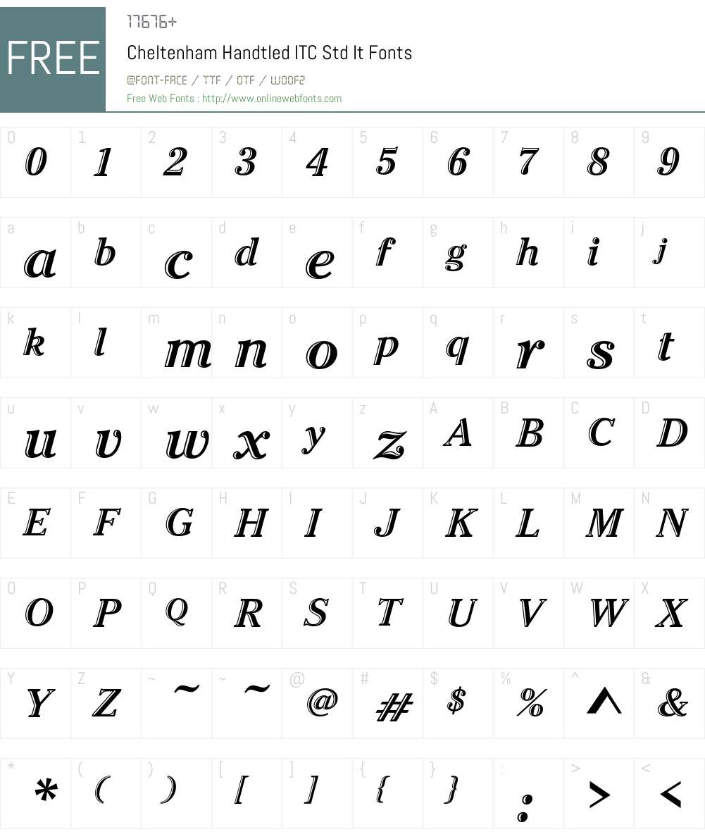 Cheltenham Handtled ITC Std Font Screenshots