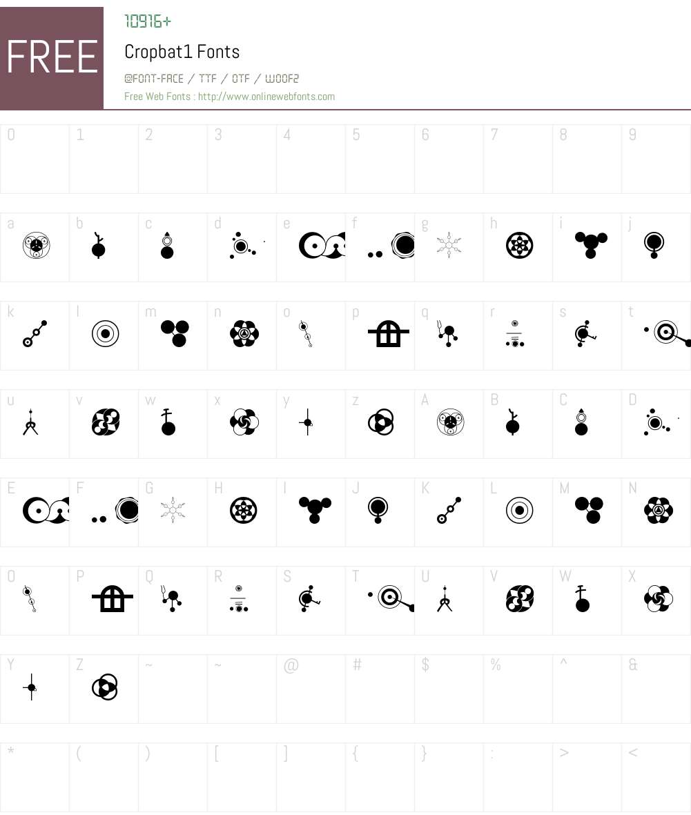 Cropbat Font Screenshots