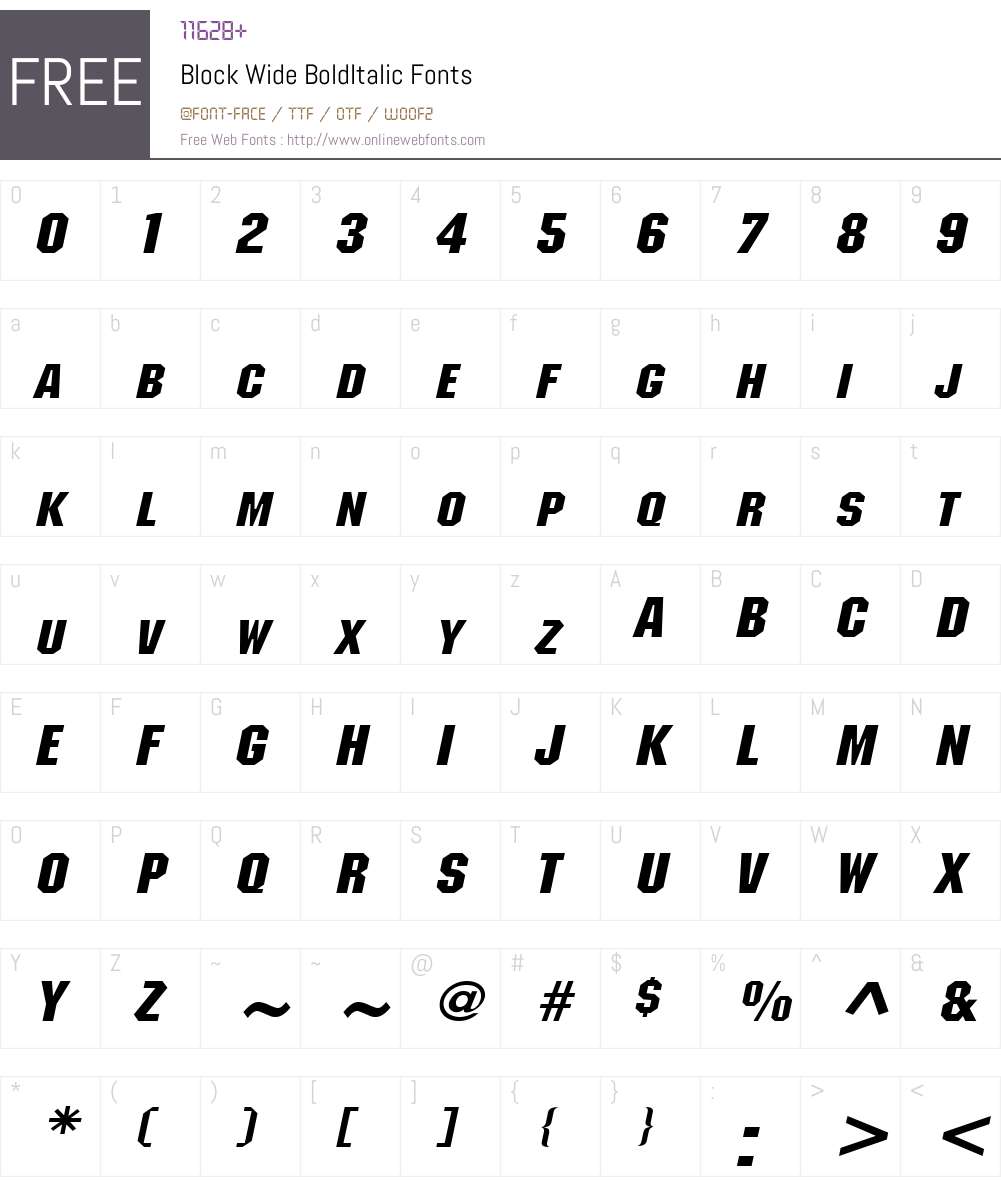 Block Wide Font Screenshots