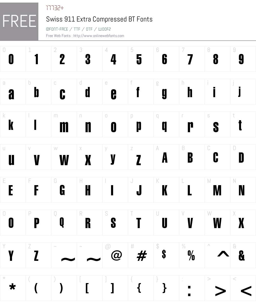 Swiss911 XCm BT Font Screenshots