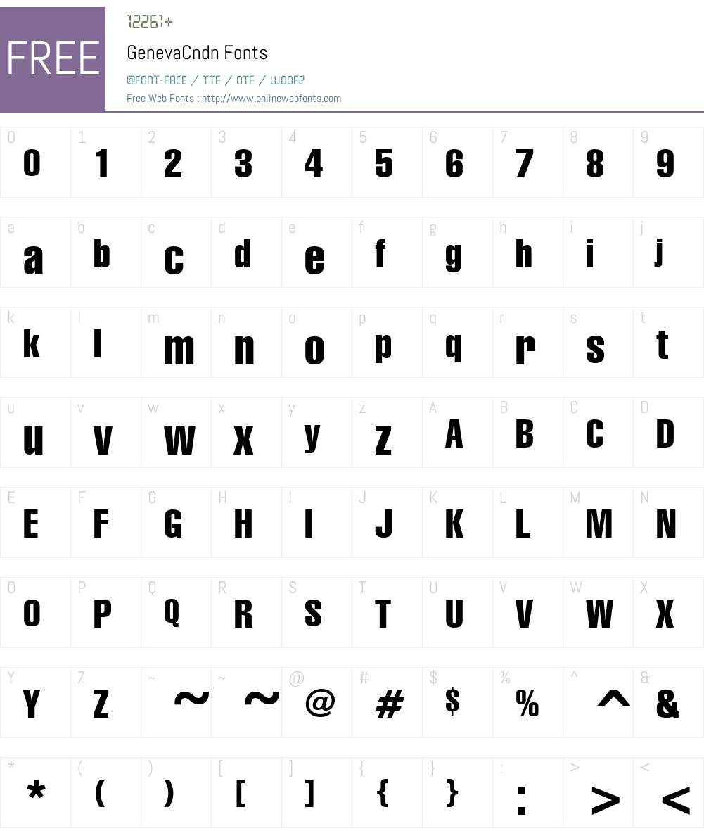 GenevaCndn Font Screenshots