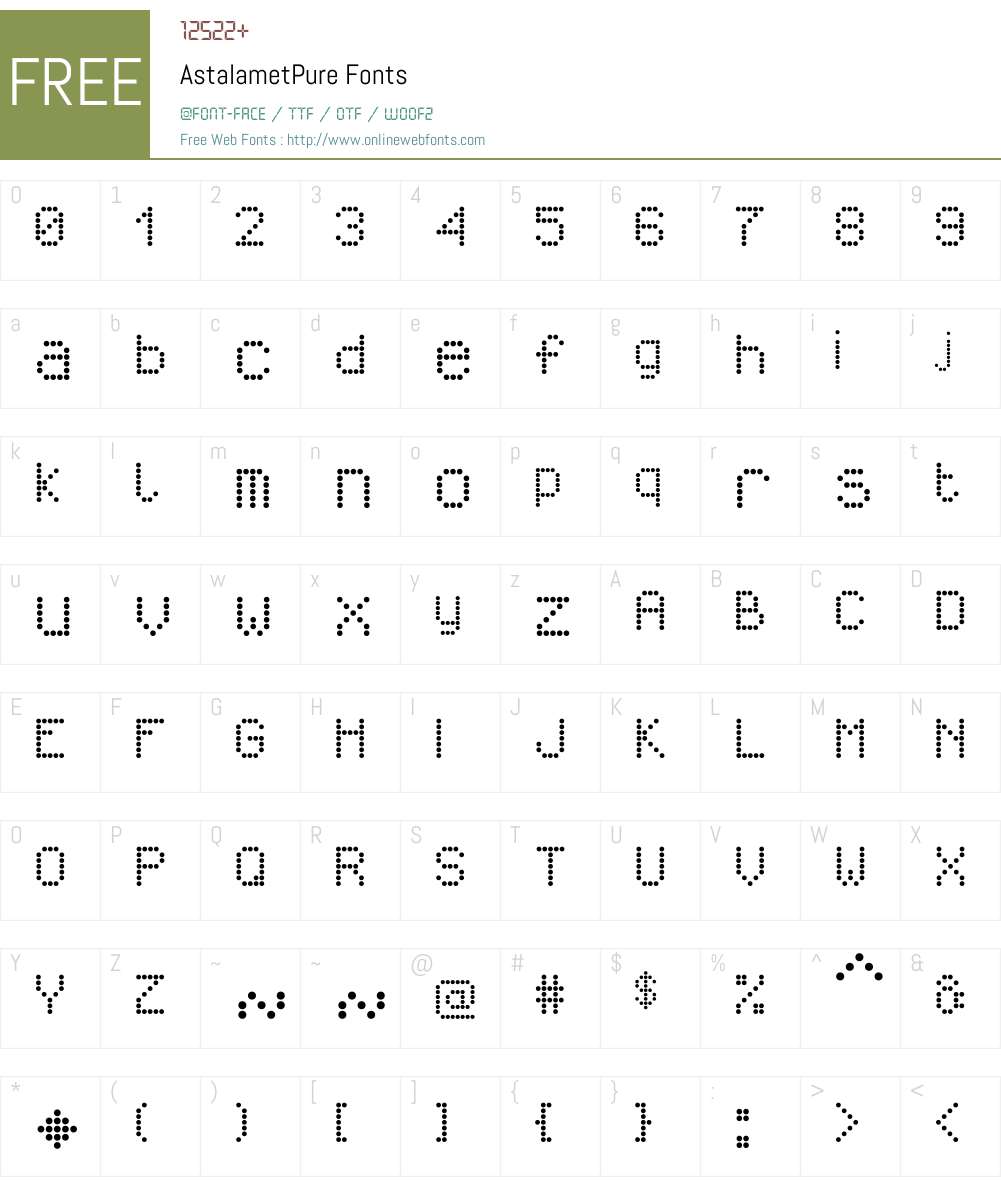 AstalametPure Font Screenshots