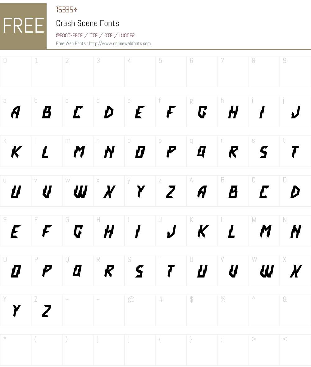 Crash Scene Font Screenshots