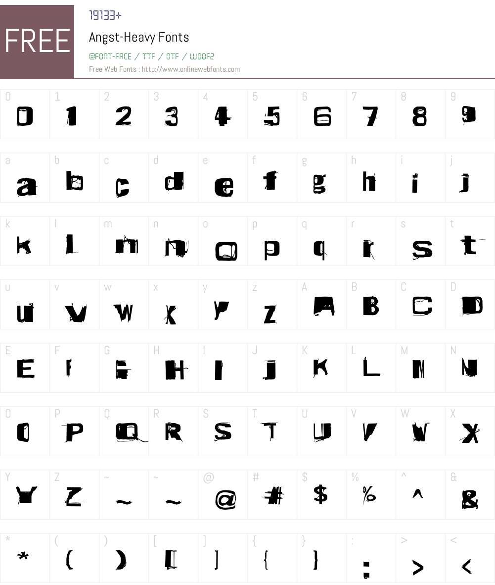 Angst Font Screenshots