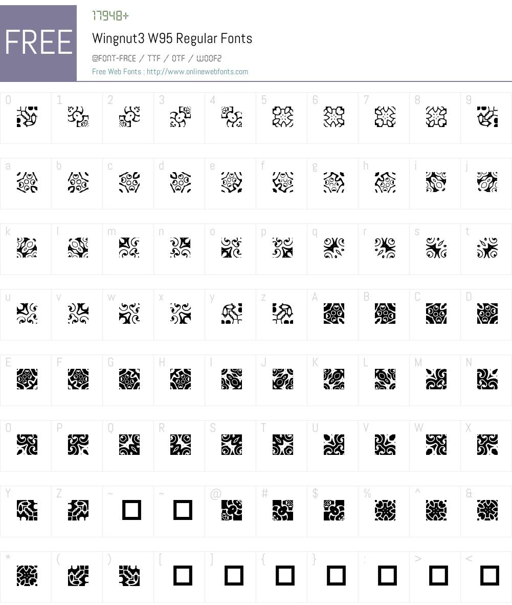 Wingnut3 Font Screenshots
