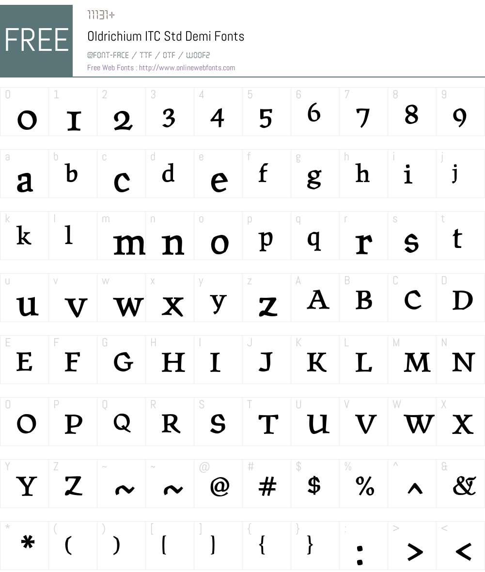 Oldrichium ITC Std Font Screenshots