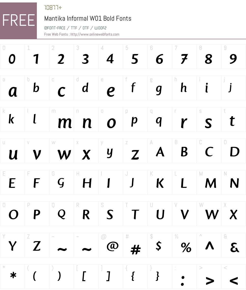 MantikaInformalW01-Bold Font Screenshots