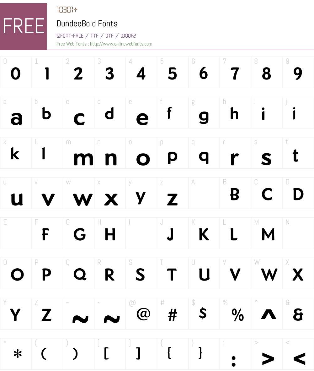 DundeeBold Font Screenshots