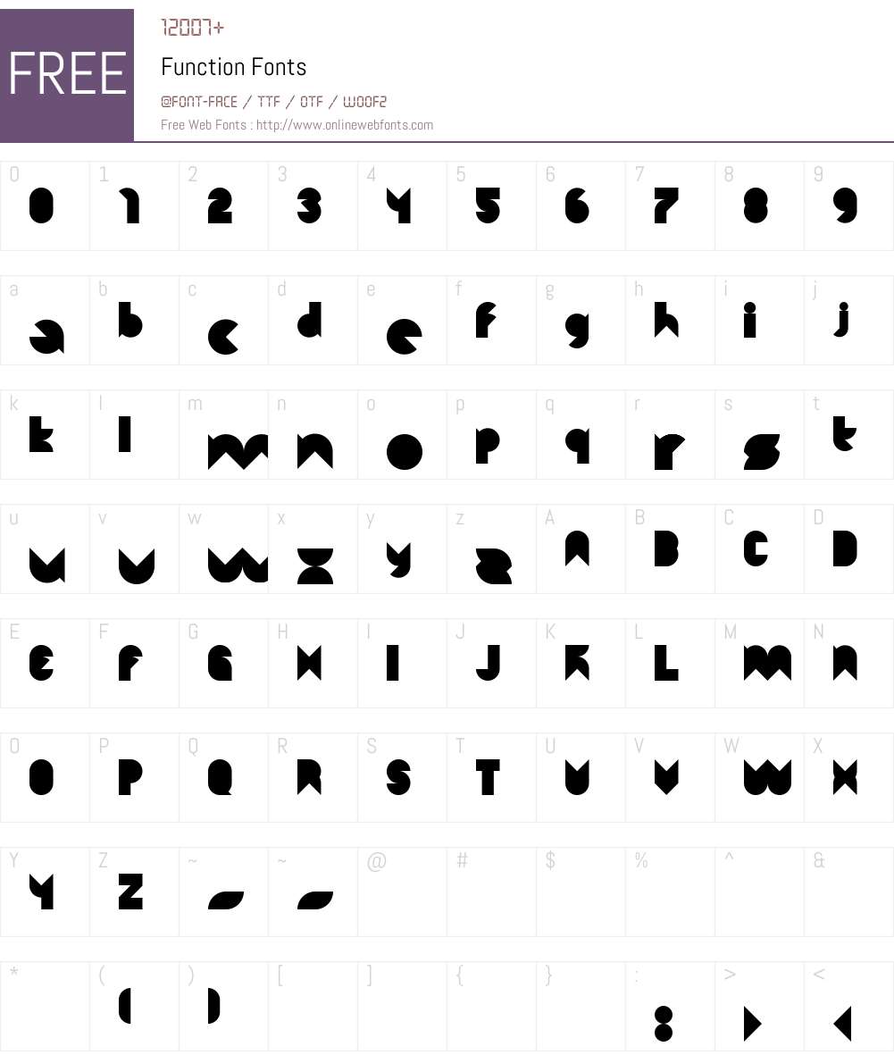 Function Font Screenshots