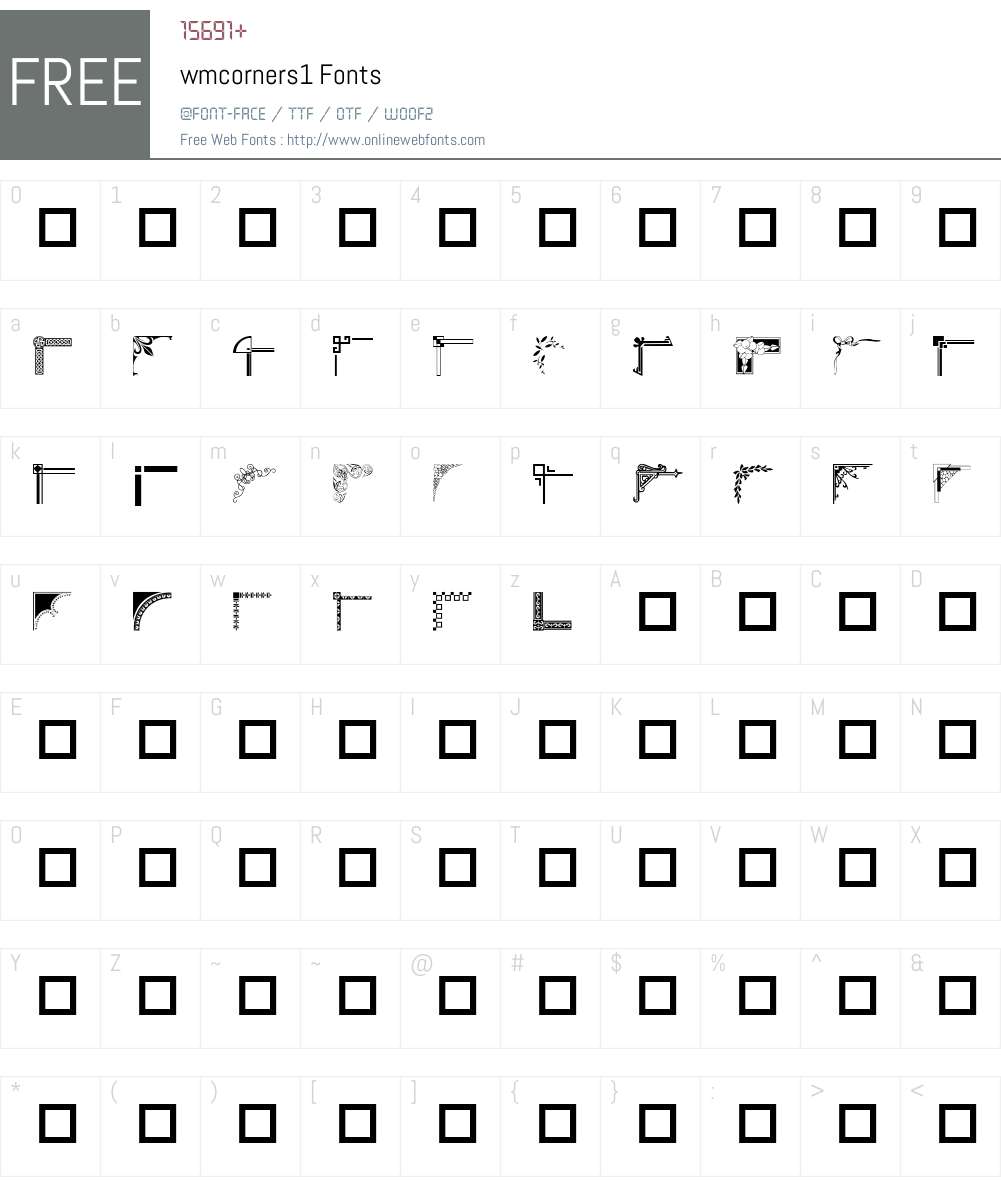 wmcorners1 Font Screenshots
