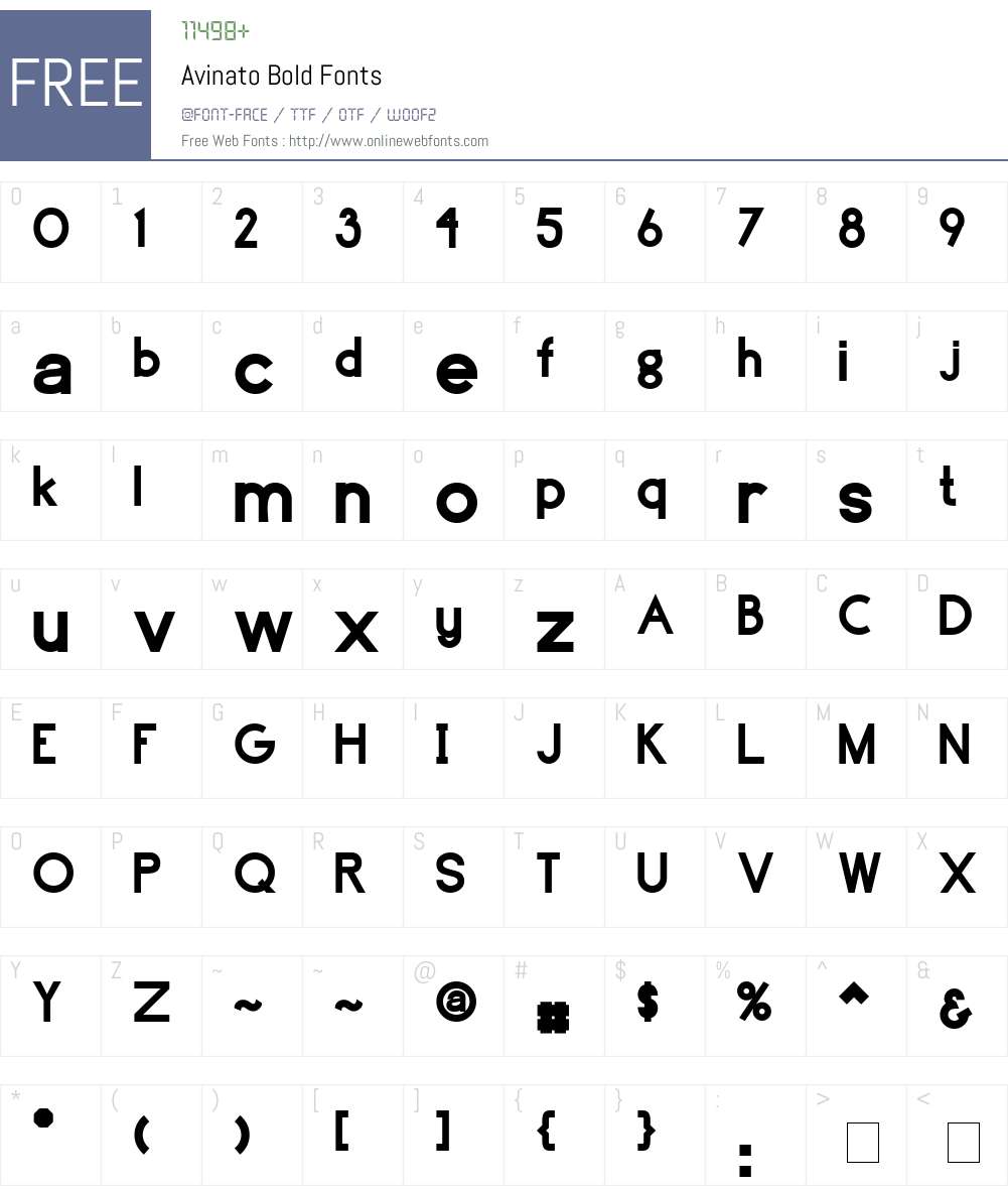 Avinato Font Screenshots