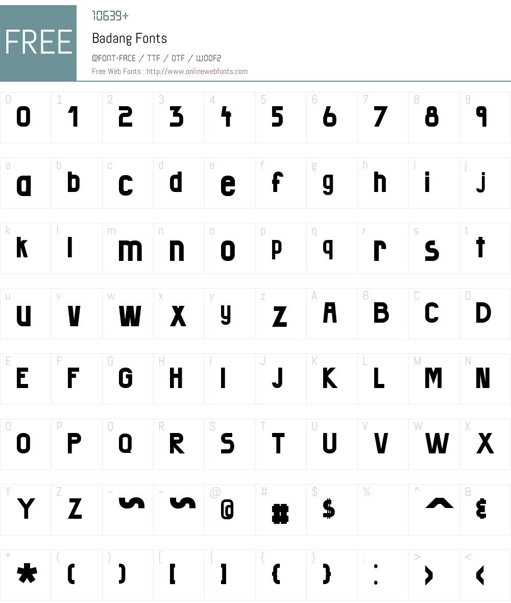 Badang Font Screenshots