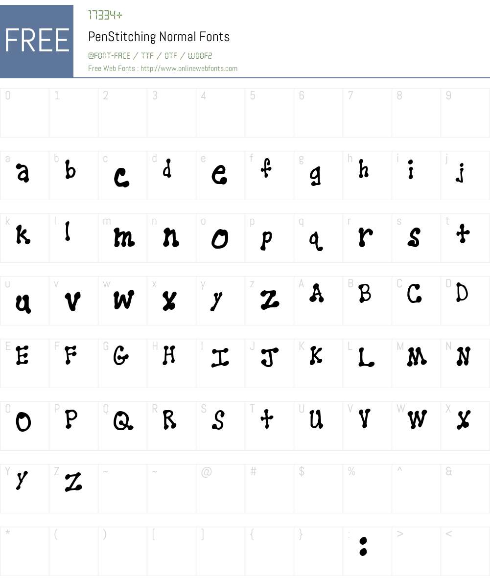 PenStitching Font Screenshots